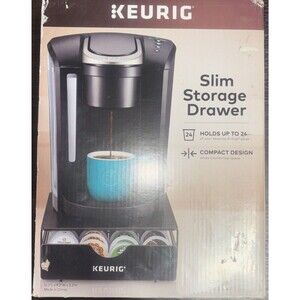 KEURIG Slim Non-Rolling Storage Drawer Holds 24 K-Cup Coffee Pods - Black NEW